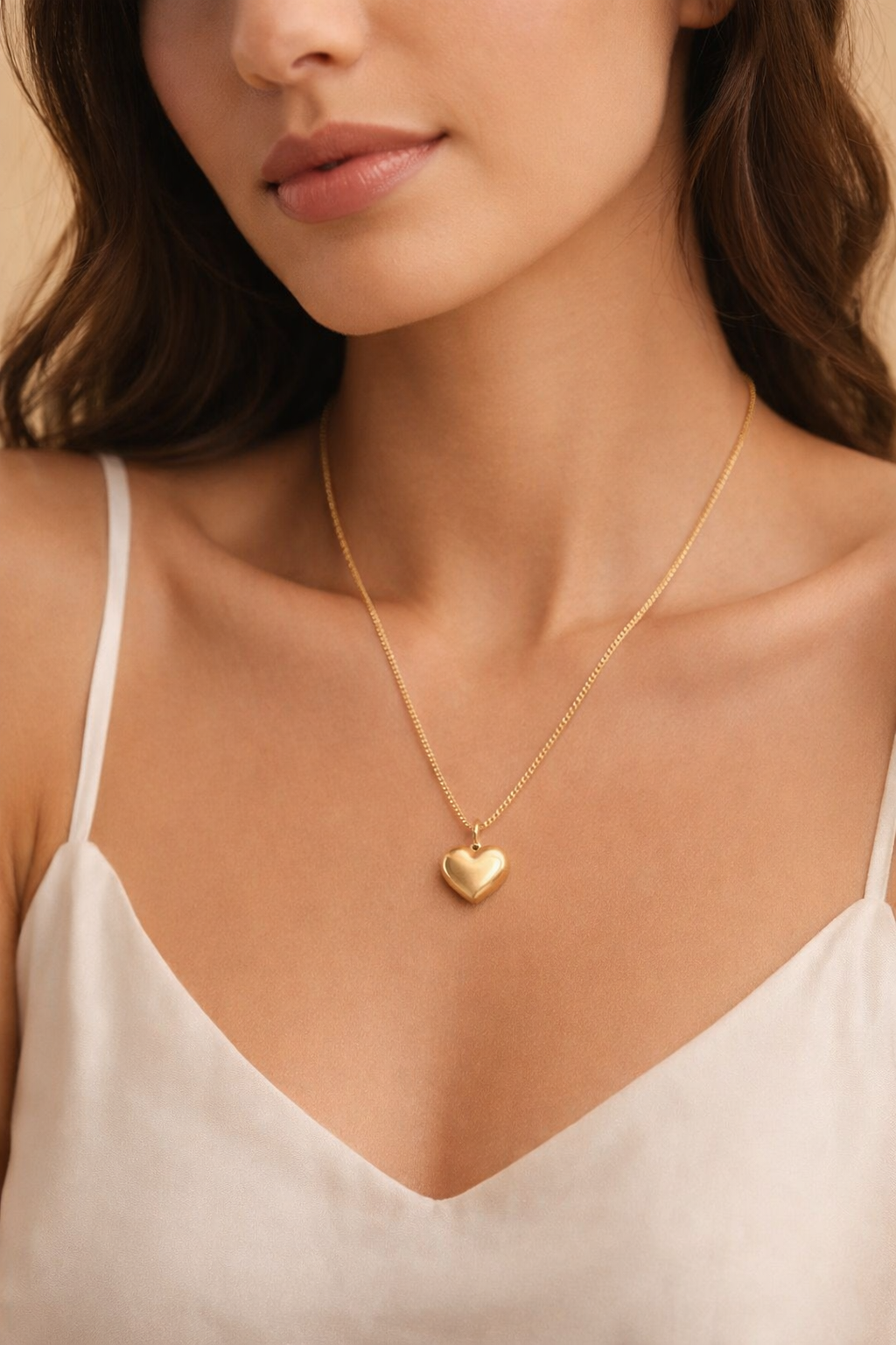 Gold Heart Pendant Necklace