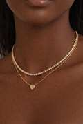 Diamond Tennis & Heart Necklace
