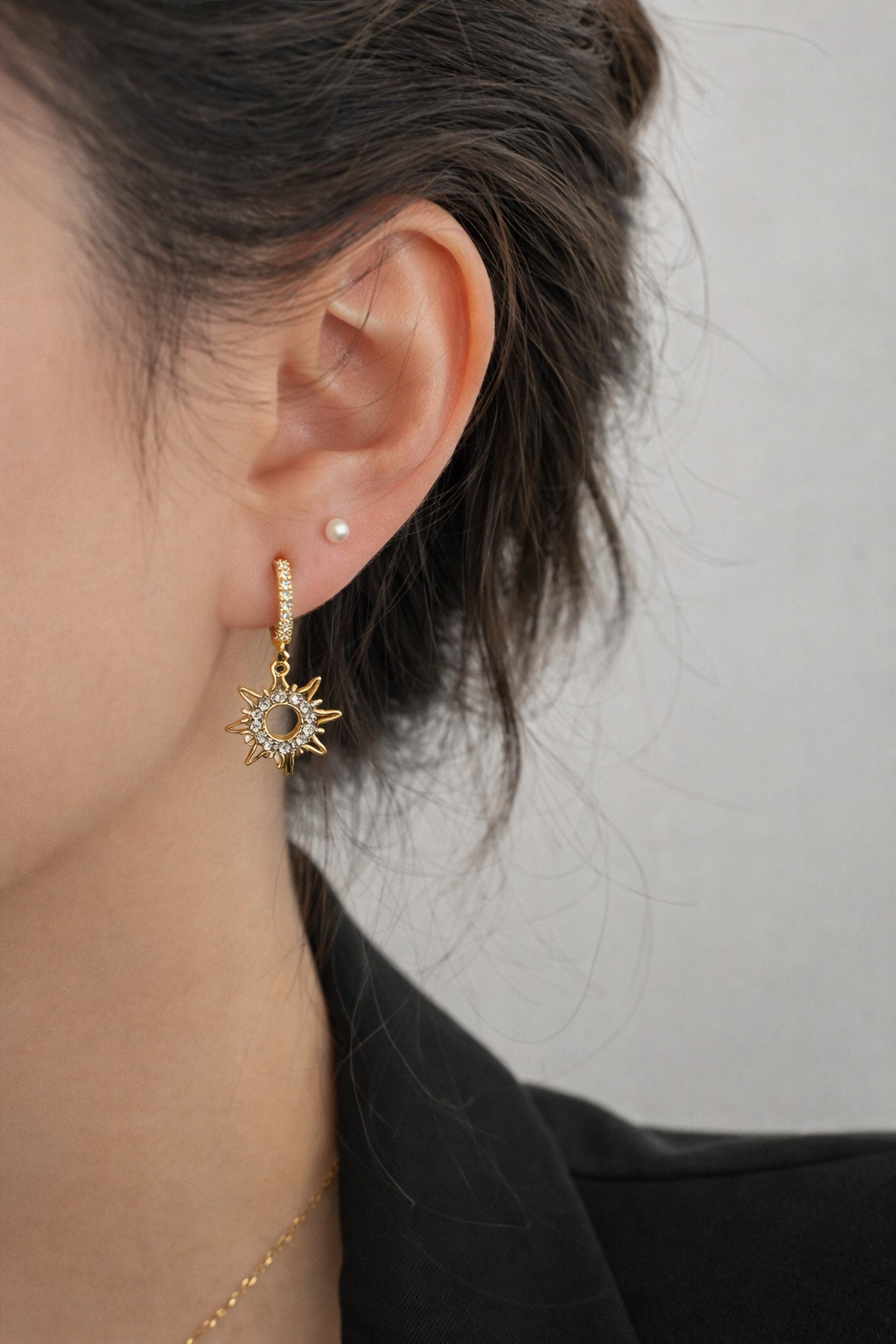 Sunburst  Gold Earrings