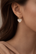 Twin Heart Drop Earring Gold