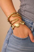 Sculpted Gold Bracelet Stack