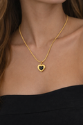 Noir Amour Heart Onyx Necklace