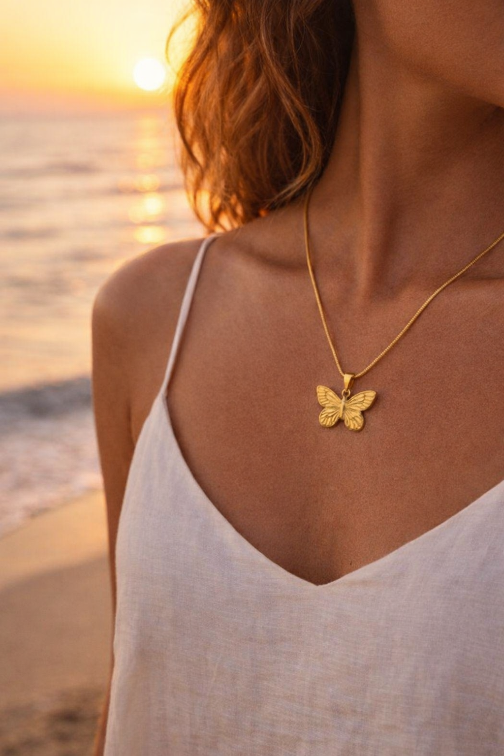 Classic Butterfly Pendant Necklace