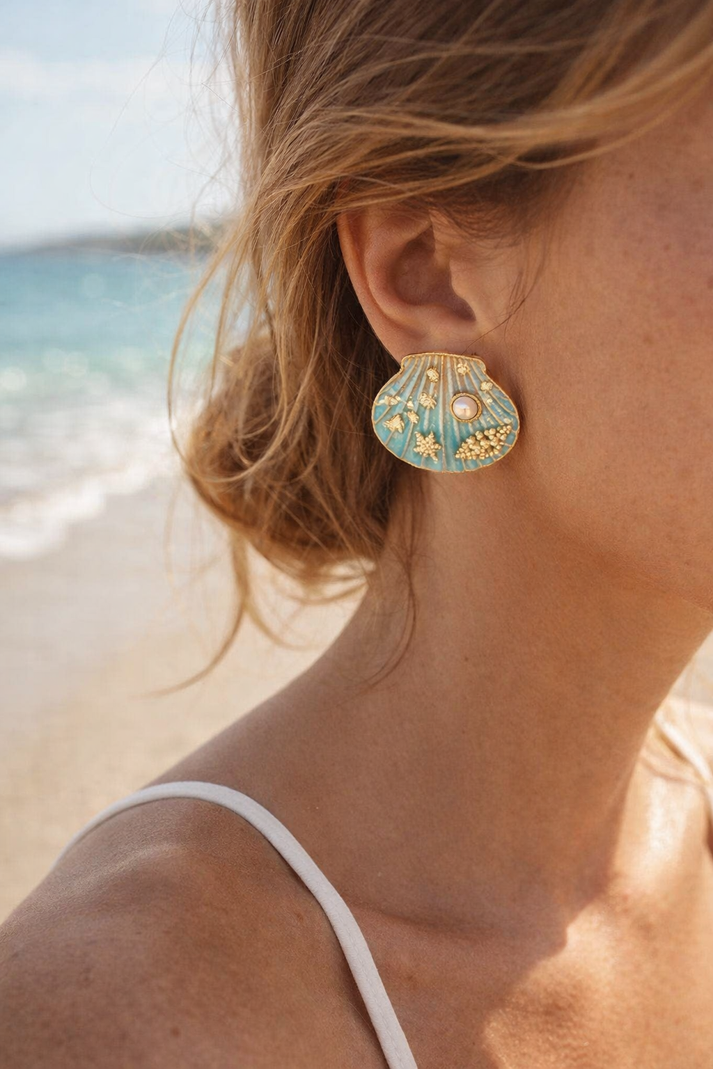 Ocean Shell Statement Earrings