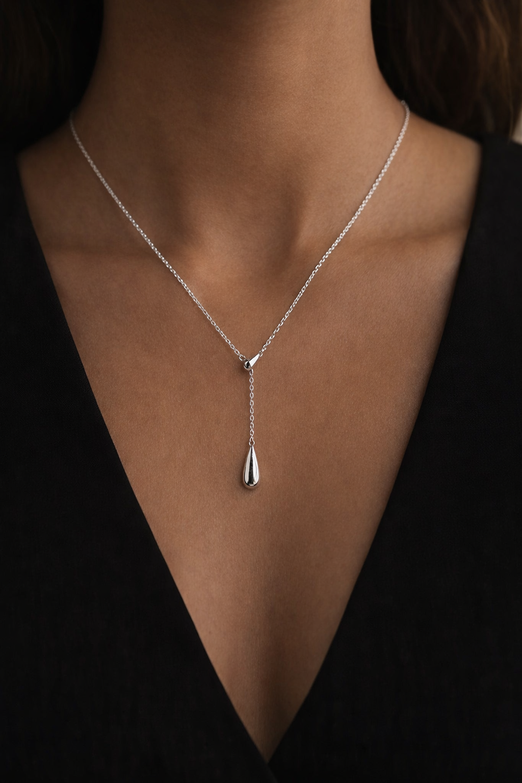 Silver Drop Necklace