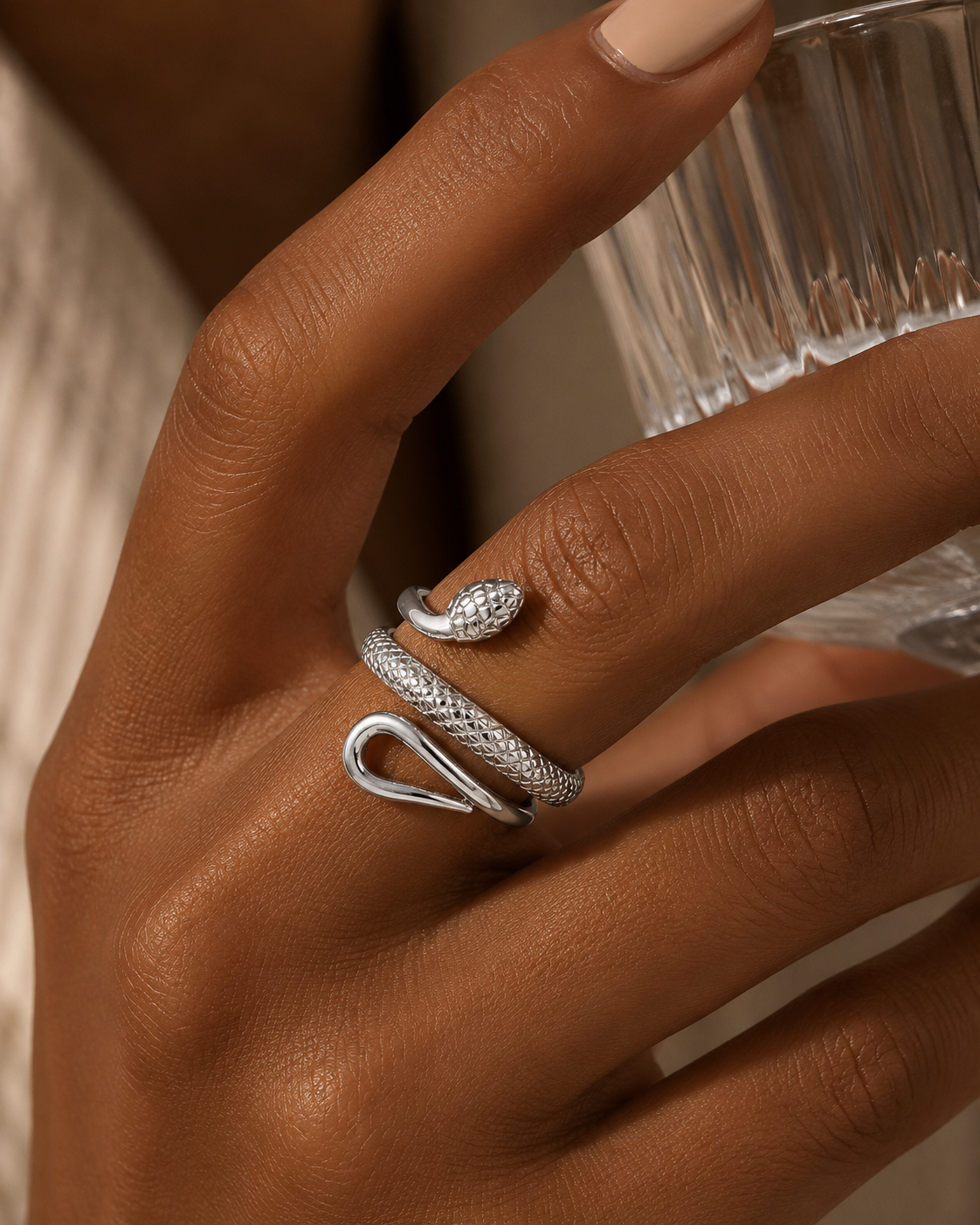 Zarina Snake Silver Ring
