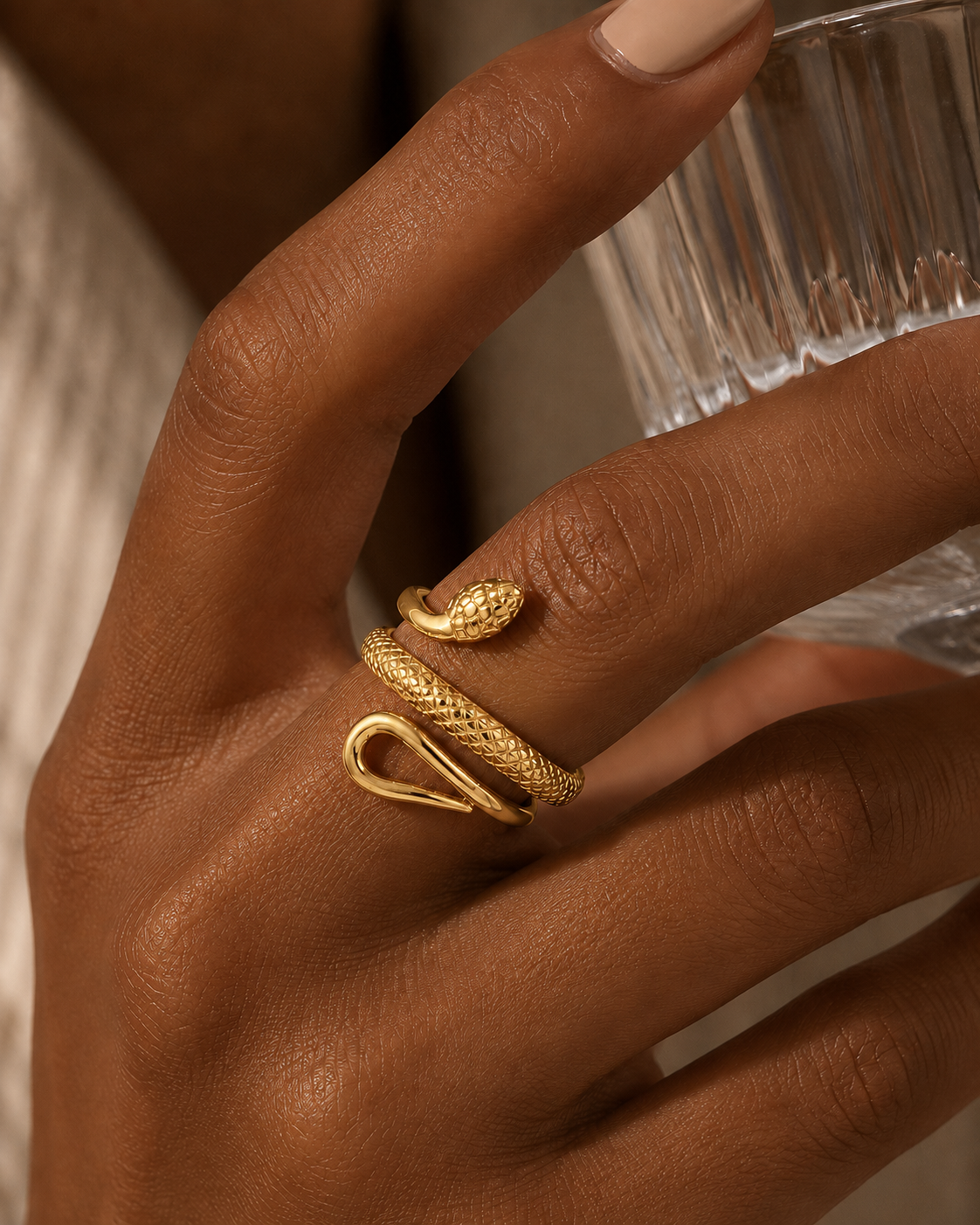 Zarina Snake Gold Ring
