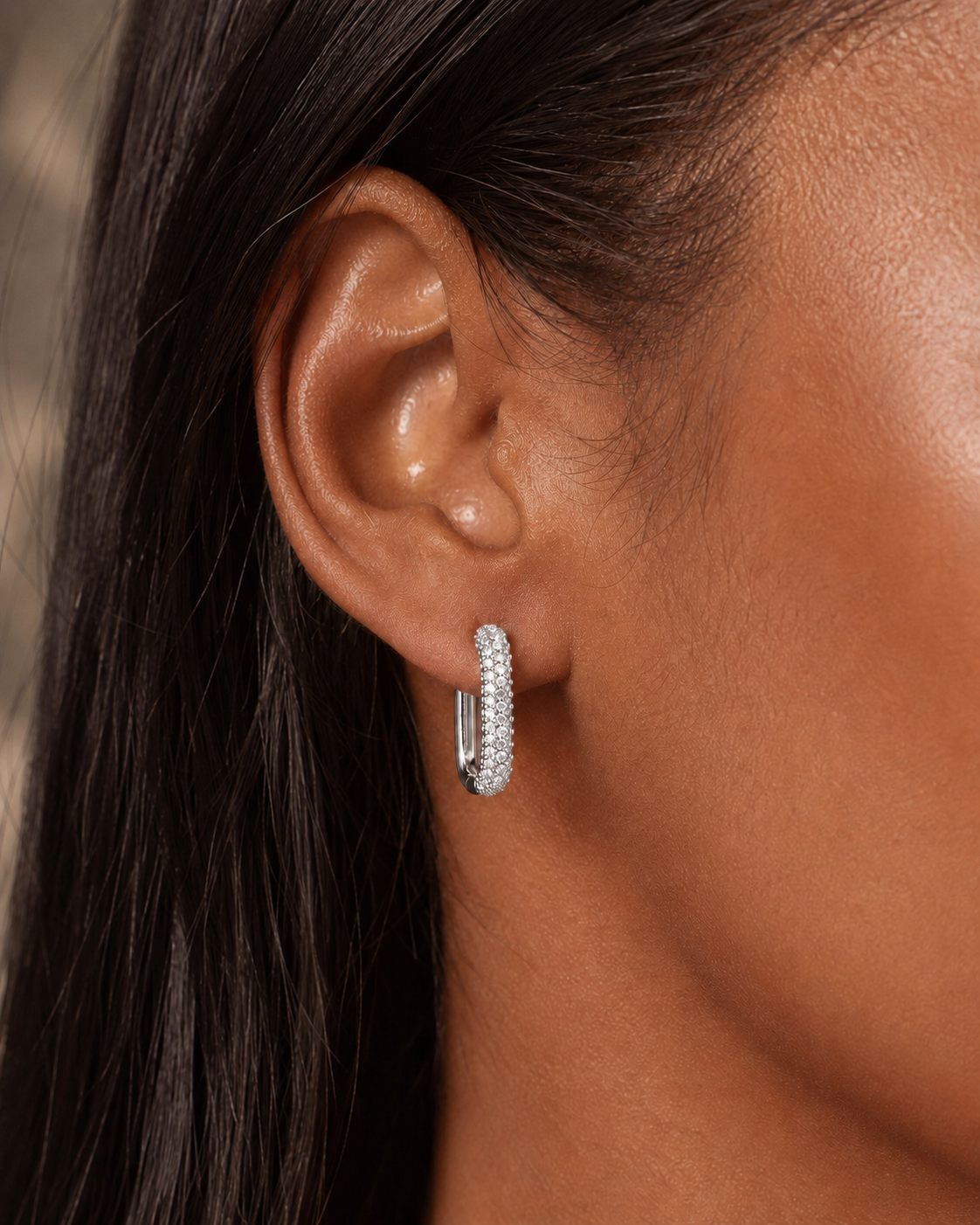 Eira Silver Square Hoops