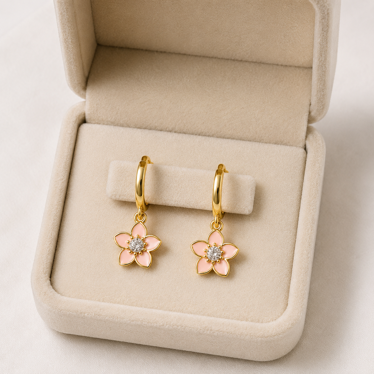 Blush Bloom Hoops