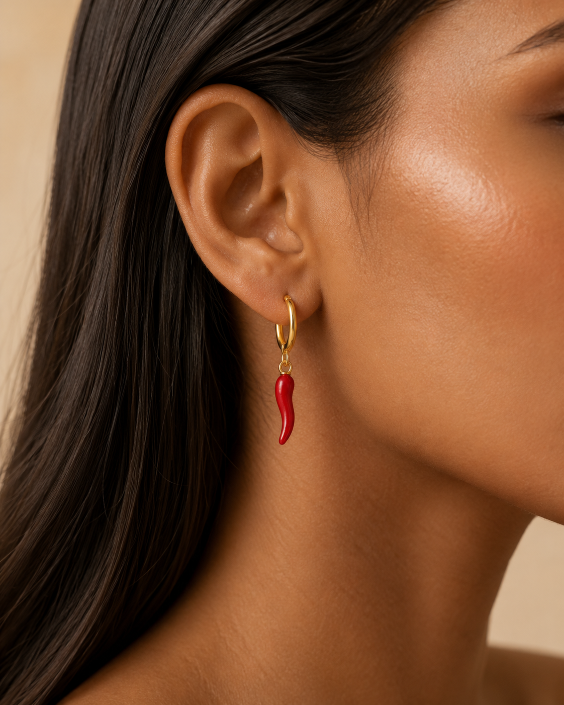 Spicy Charm Gold Hoops