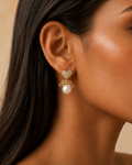 Heart Pearl Drop Studs