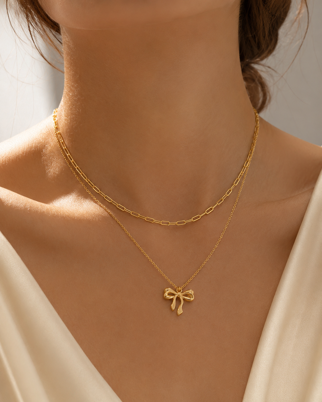 Bow Tie Layered Necklace