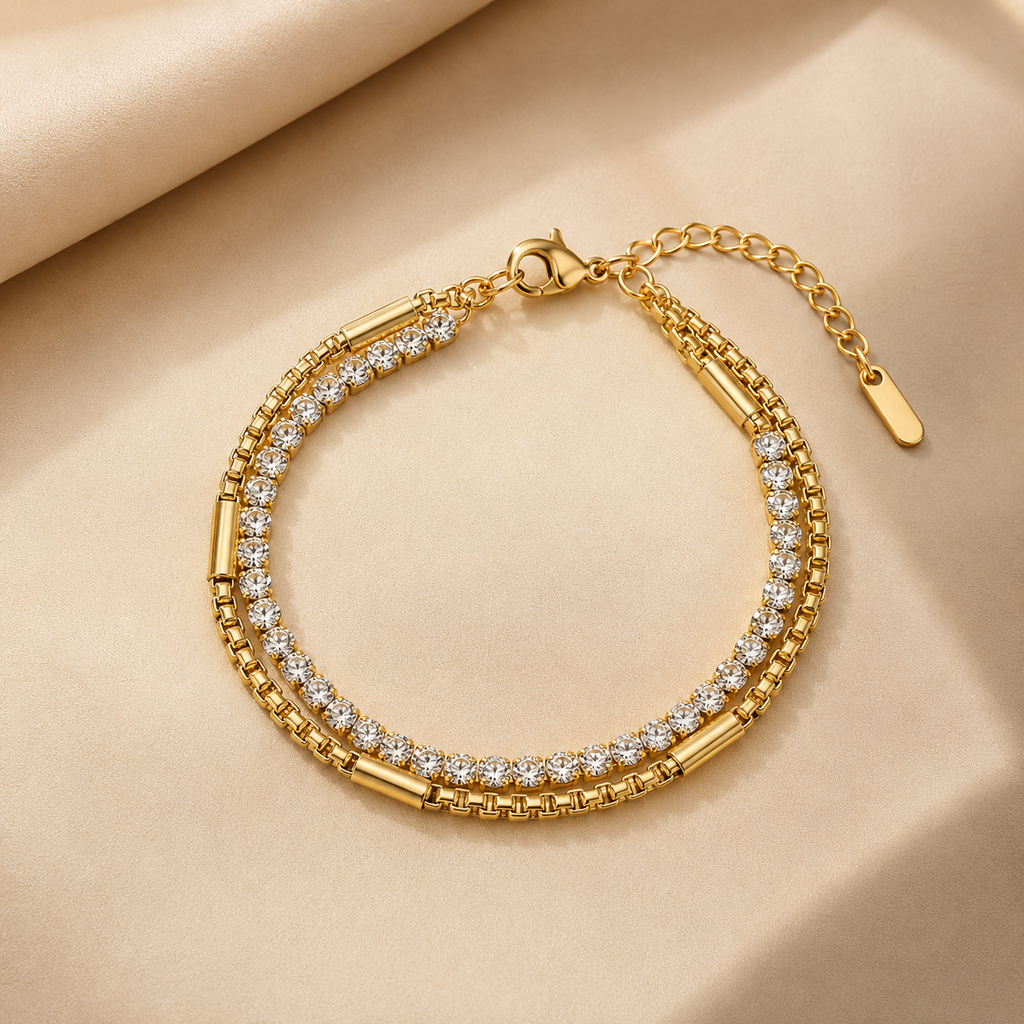 Crystal Duo Chain Bracelet