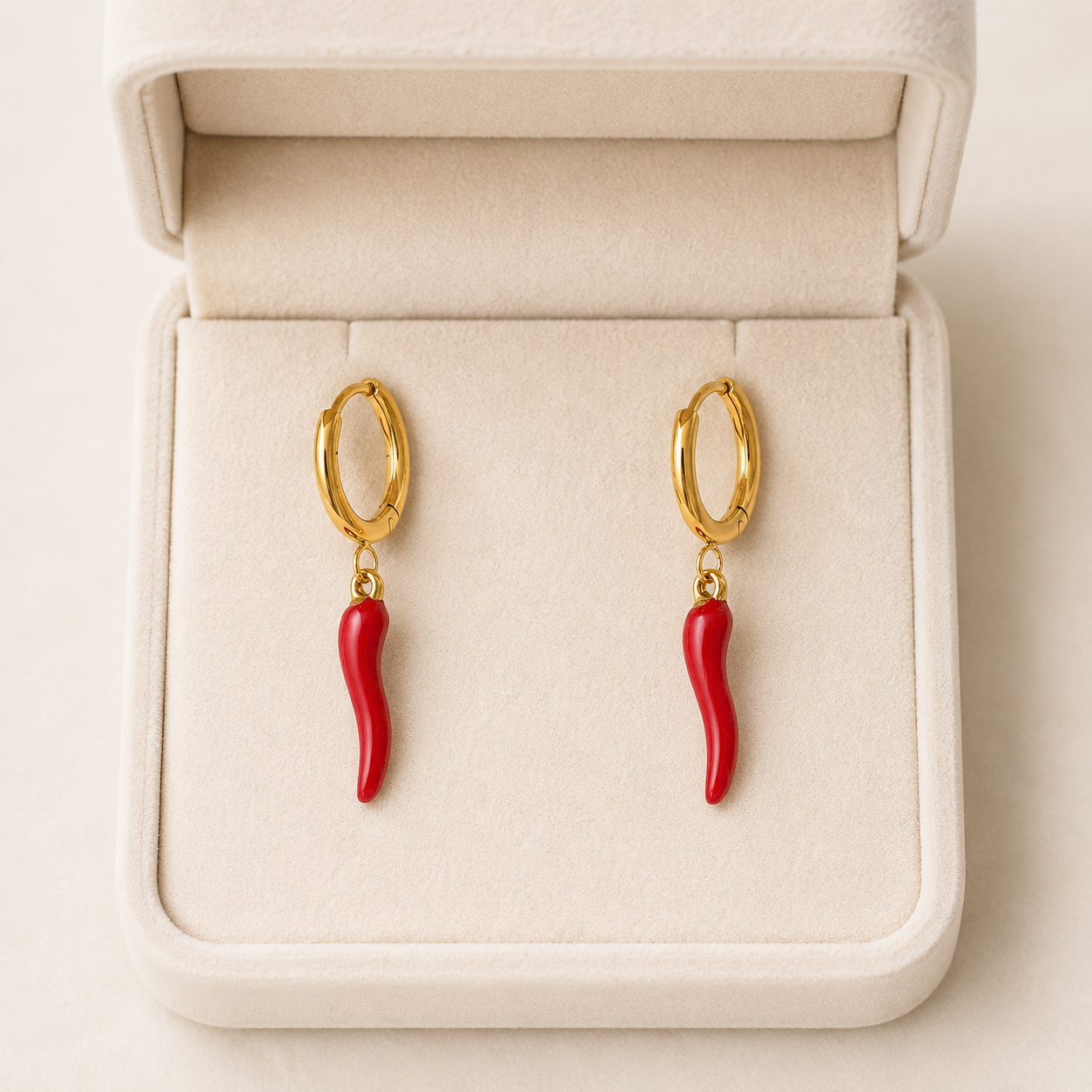 Spicy Charm Gold Hoops