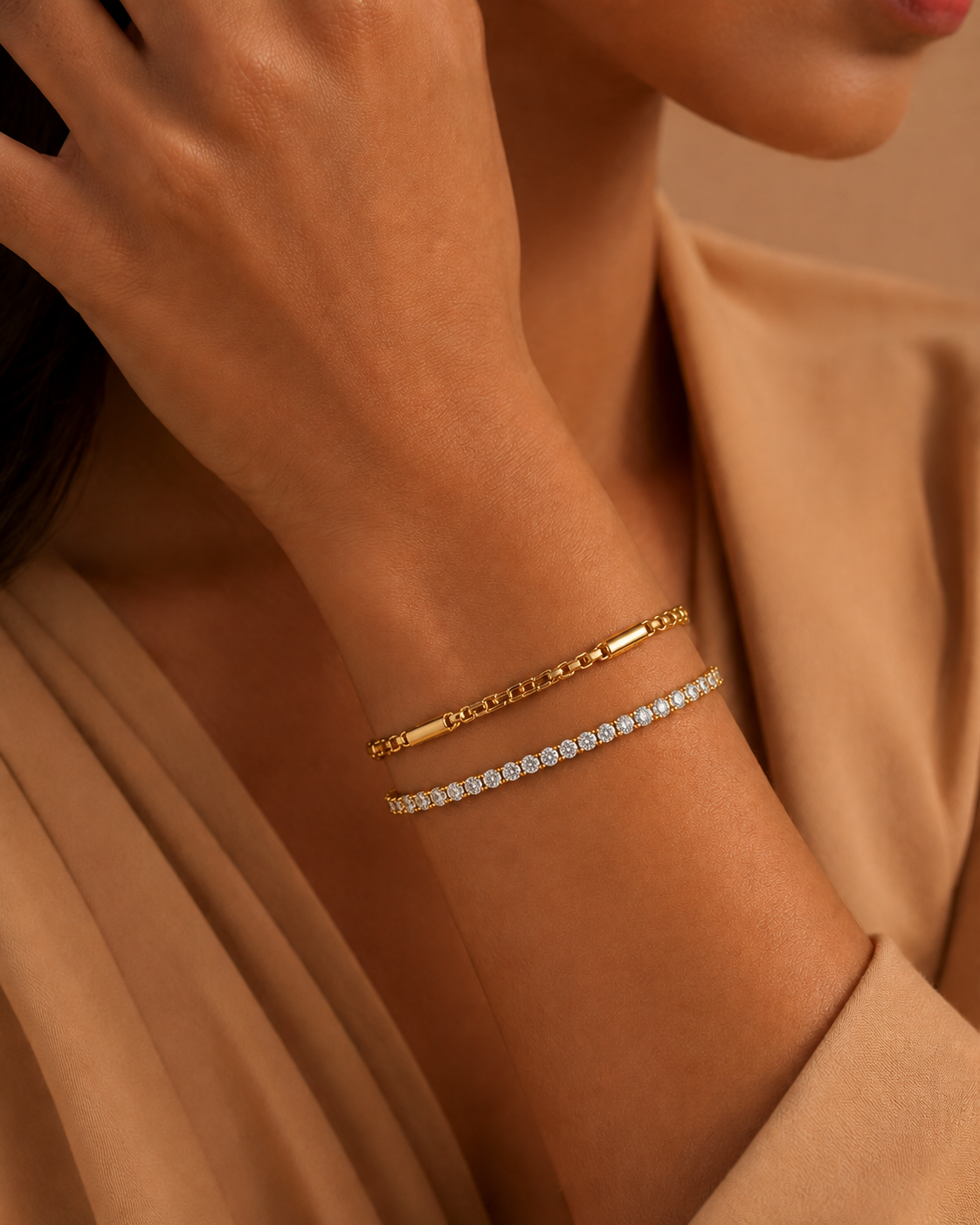 Crystal Duo Chain Bracelet