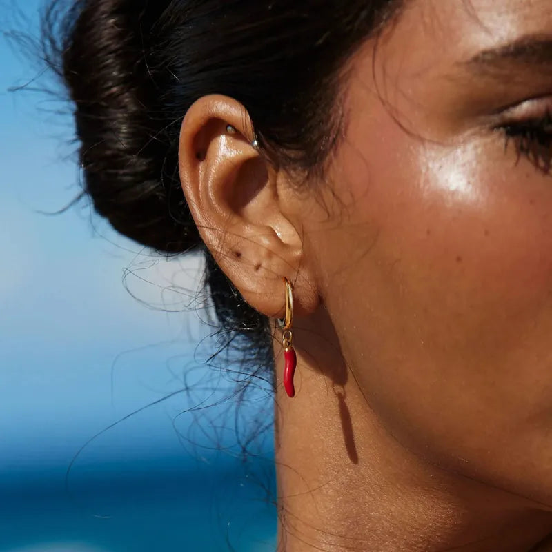 chilli silver earring