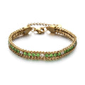 gold green stone bracelet